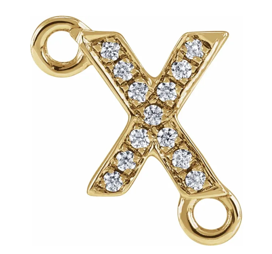 NEW! Solid 14k Gold + Diamond Letters