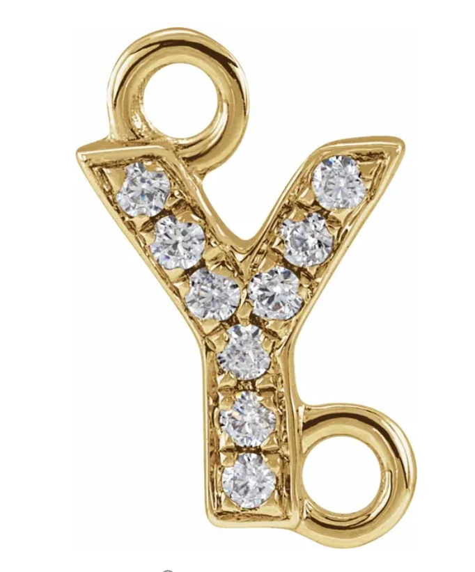 NEW! Solid 14k Gold + Diamond Letters