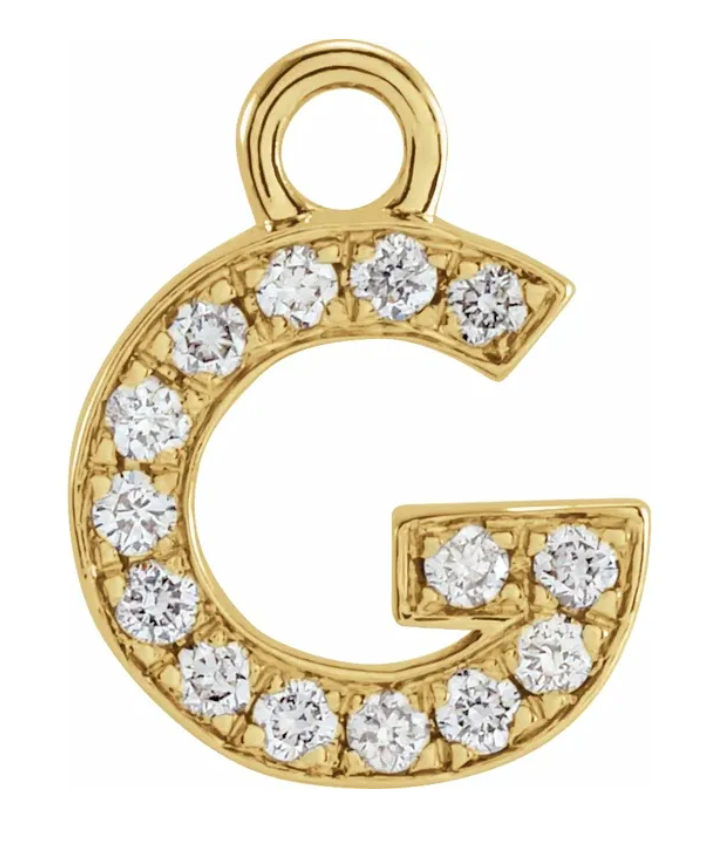 NEW! Solid 14k Gold + Diamond Letters Dangles
