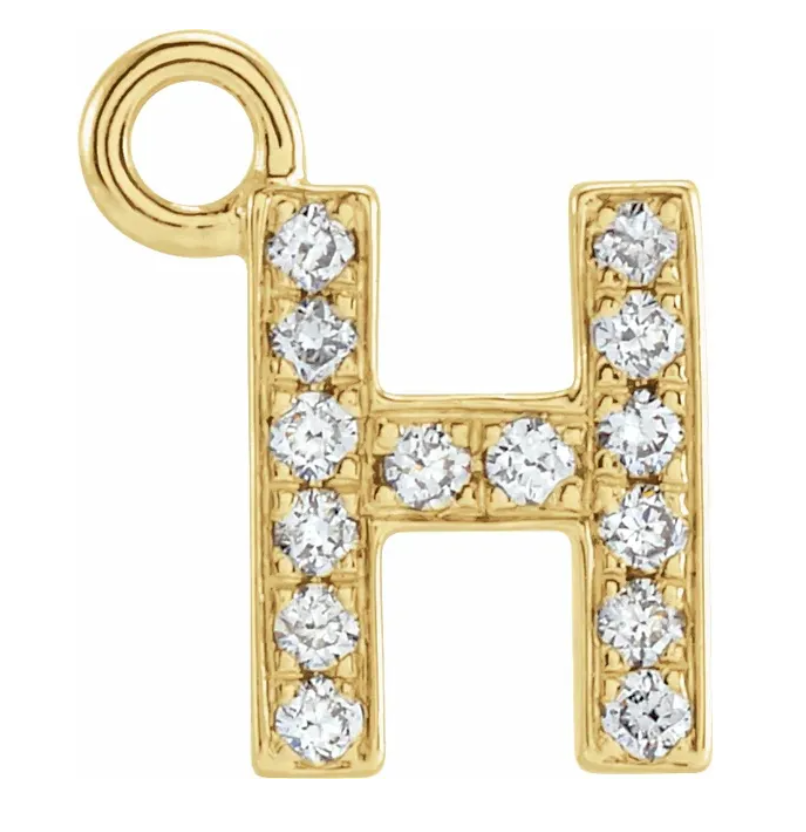 NEW! Solid 14k Gold + Diamond Letters Dangles