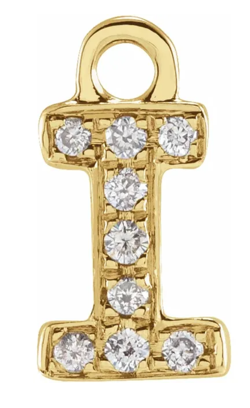 NEW! Solid 14k Gold + Diamond Letters Dangles