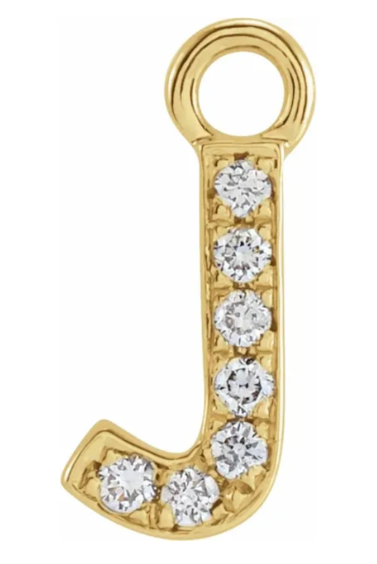 NEW! Solid 14k Gold + Diamond Letters Dangles