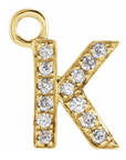 NEW! Solid 14k Gold + Diamond Letters Dangles