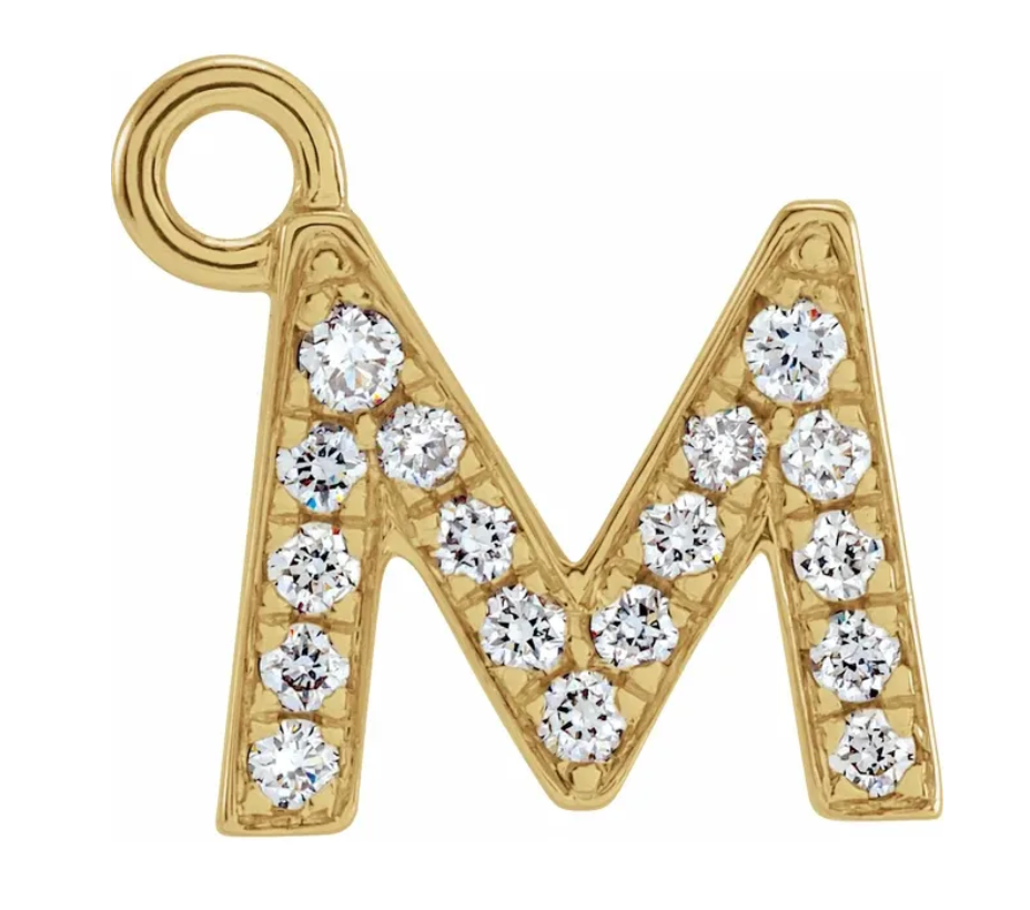 NEW! Solid 14k Gold + Diamond Letters Dangles