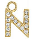 NEW! Solid 14k Gold + Diamond Letters Dangles