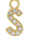 NEW! Solid 14k Gold + Diamond Letters Dangles