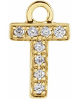NEW! Solid 14k Gold + Diamond Letters Dangles