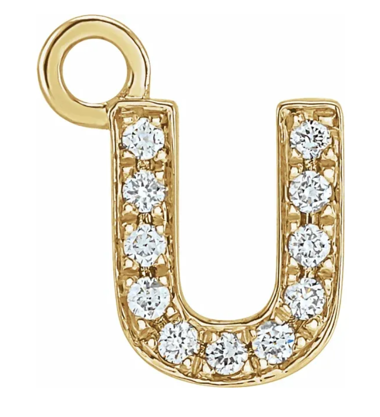 NEW! Solid 14k Gold + Diamond Letters Dangles