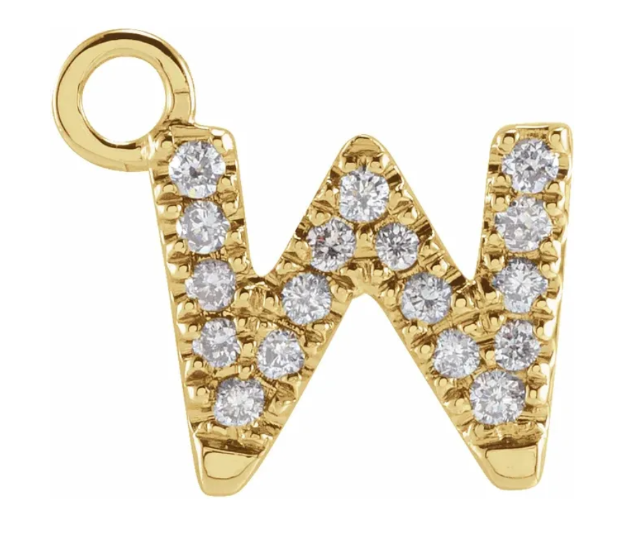 NEW! Solid 14k Gold + Diamond Letters Dangles