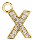 NEW! Solid 14k Gold + Diamond Letters Dangles
