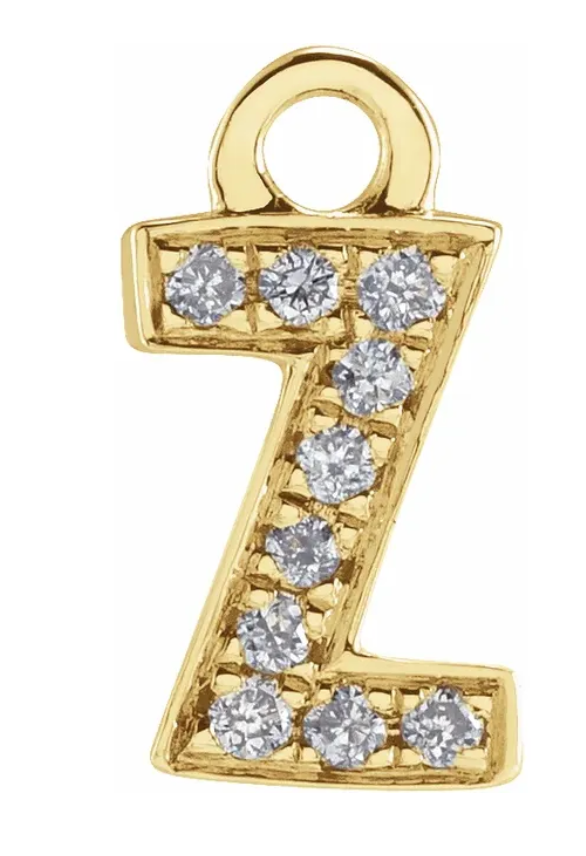 NEW! Solid 14k Gold + Diamond Letters Dangles