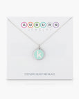 MINI INITIAL 'k' CHARM sterling silver with rhodium plate