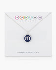 MINI INITIAL 'm' CHARM sterling silver with rhodium plate