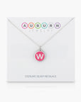 MINI INITIAL 'w' CHARM sterling silver with rhodium plate