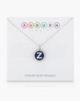 MINI INITIAL 'z' CHARM sterling silver with rhodium plate