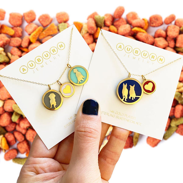 ORIGINAL CUSTOM PET CHARM in sterling silver with 14k gold