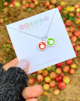 MINI APPLE CHARM sterling silver with rhodium plate