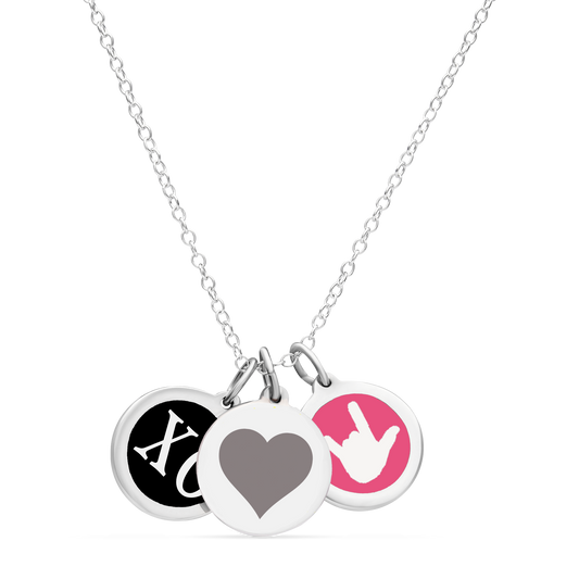 I LOVE YOU NECKLACE sterling silver with rhodium plate