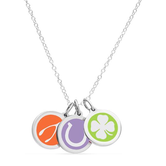 LUCKY CHARM NECKLACE sterling silver with rhodium plate