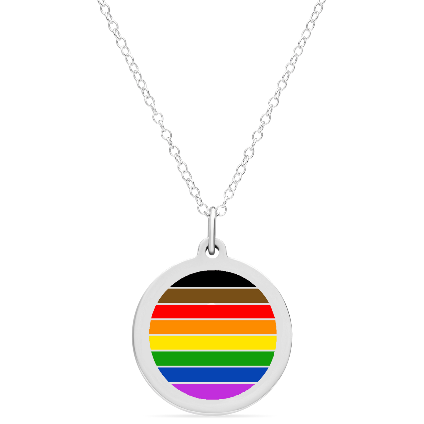 RAINBOW FLAG CHARM in sterling silver with rhodium plate