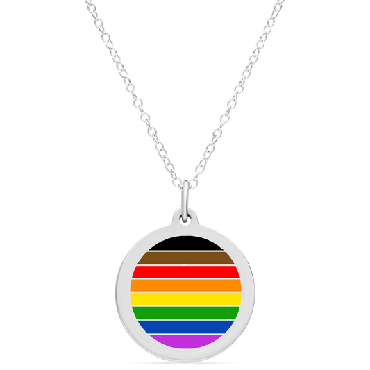 RAINBOW FLAG CHARM in sterling silver with rhodium plate