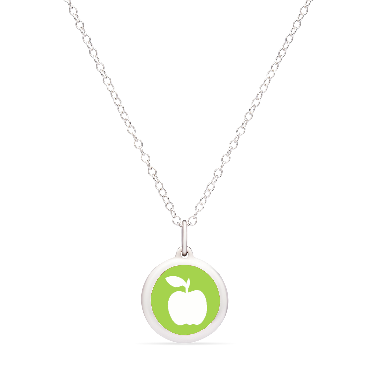 MINI APPLE CHARM sterling silver with rhodium plate