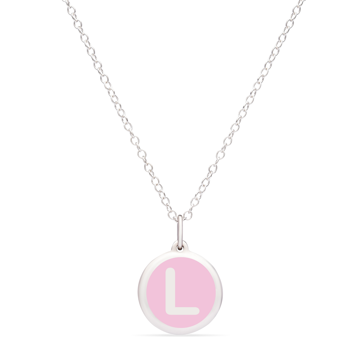 MINI INITIAL 'L' CHARM sterling silver with rhodium plate