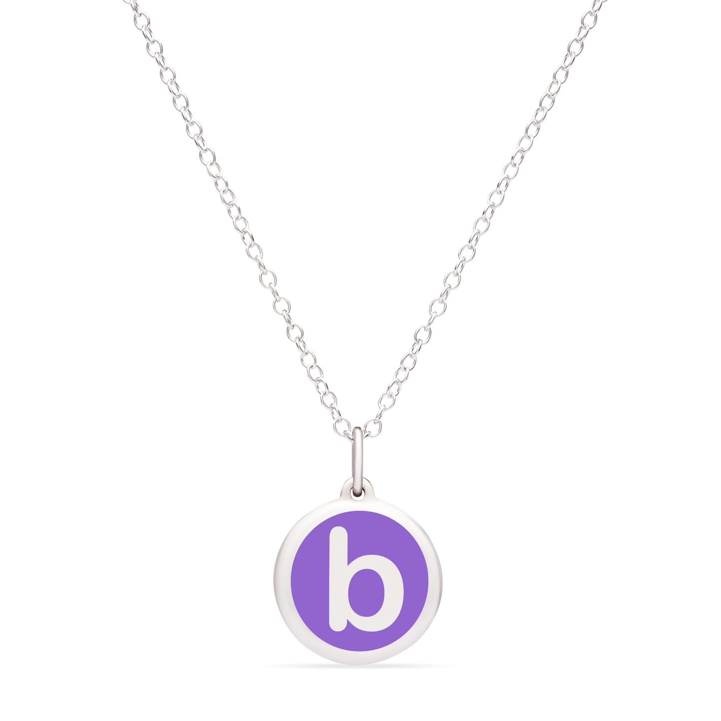 MINI INITIAL 'b' CHARM sterling silver with rhodium plate