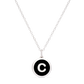 MINI INITIAL 'c' CHARM sterling silver with rhodium plate