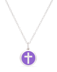 MINI CROSS CHARM sterling silver with rhodium plate