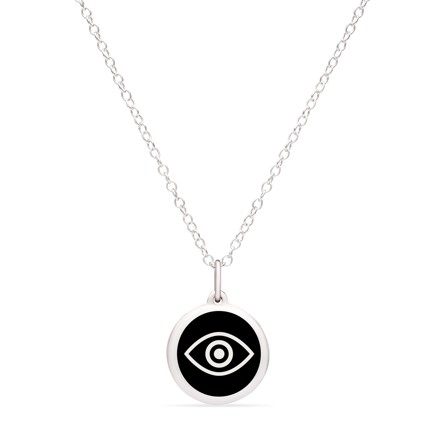 MINI EVIL EYE CHARM sterling silver with rhodium plate