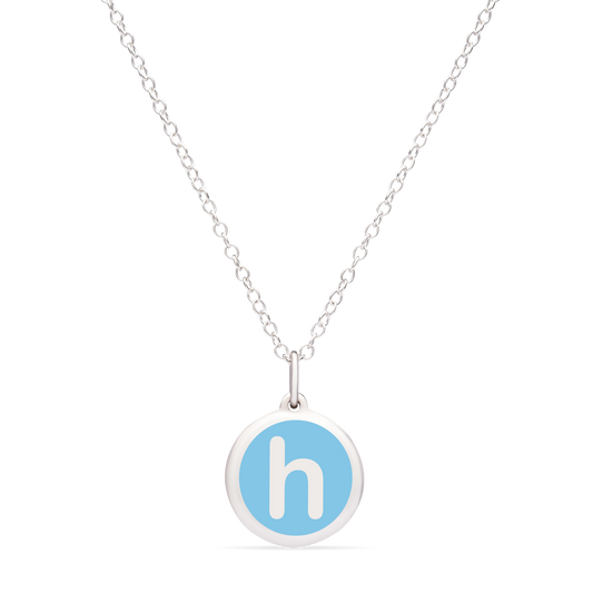 MINI INITIAL 'h' CHARM sterling silver with rhodium plate