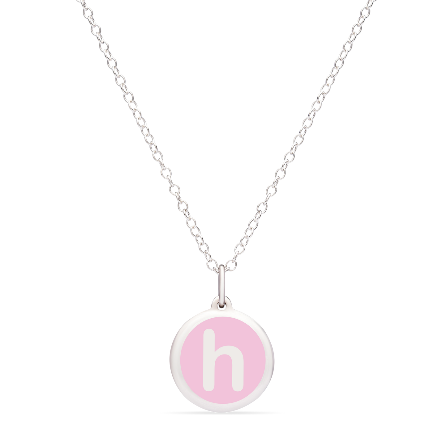MINI INITIAL 'h' CHARM sterling silver with rhodium plate