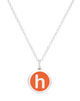 MINI INITIAL 'h' CHARM sterling silver with rhodium plate