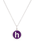 MINI INITIAL 'h' CHARM sterling silver with rhodium plate