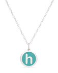 MINI INITIAL 'h' CHARM sterling silver with rhodium plate