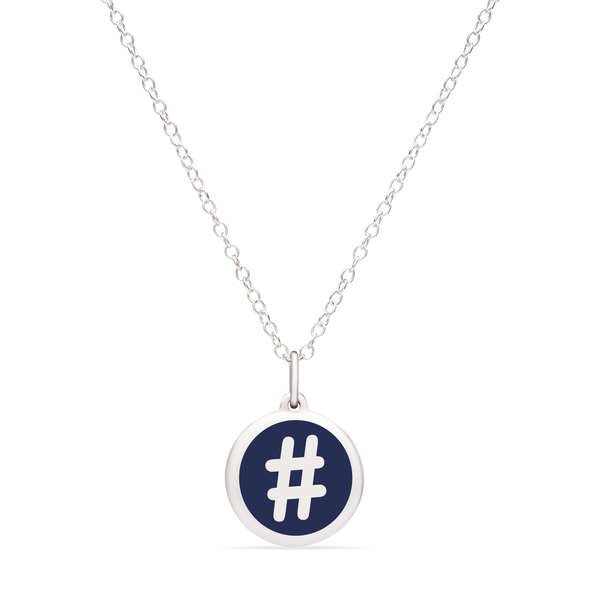 MINI HASHTAG CHARM sterling silver with rhodium plate