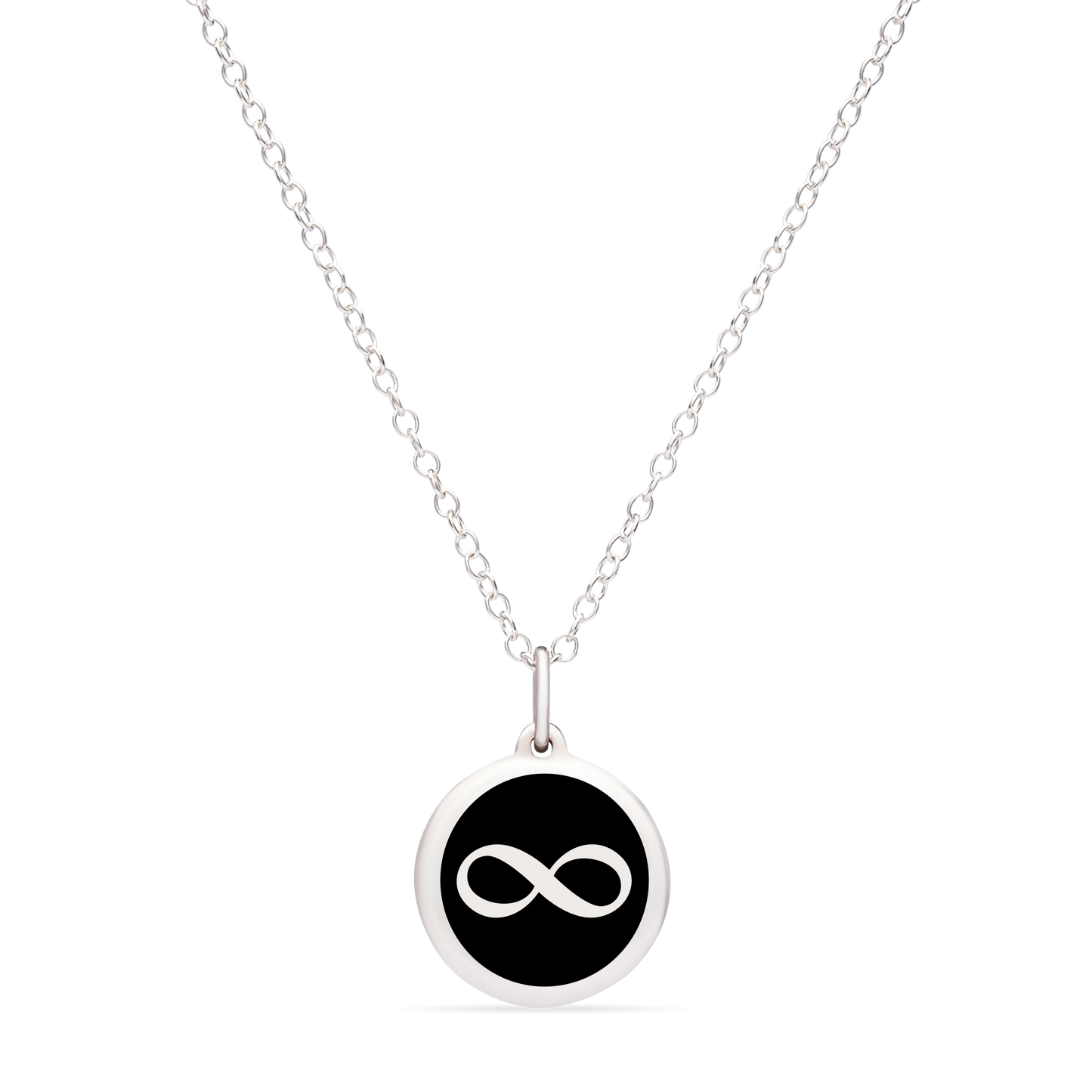 MINI INFINITY CHARM sterling silver with rhodium plate