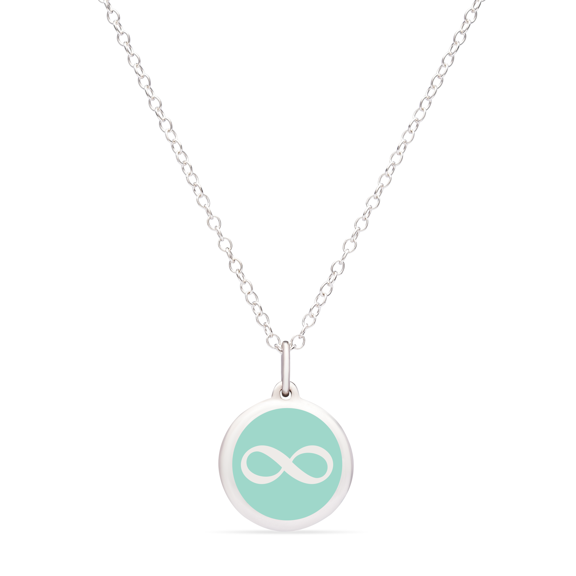 MINI INFINITY CHARM sterling silver with rhodium plate