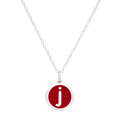 MINI INITIAL 'j' CHARM sterling silver with rhodium plate