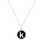 MINI INITIAL 'k' CHARM sterling silver with rhodium plate