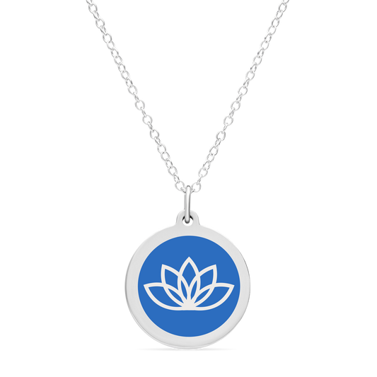 ORIGINAL LOTUS FLOWER CHARM in sterling silver with rhodium plate