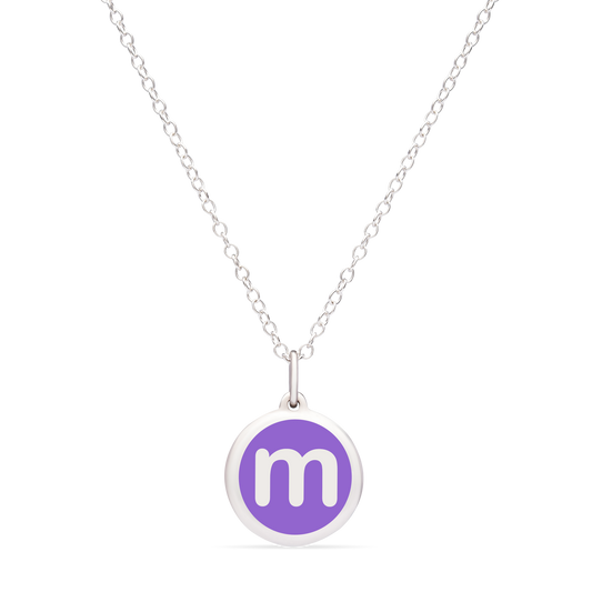 MINI INITIAL 'm' CHARM sterling silver with rhodium plate