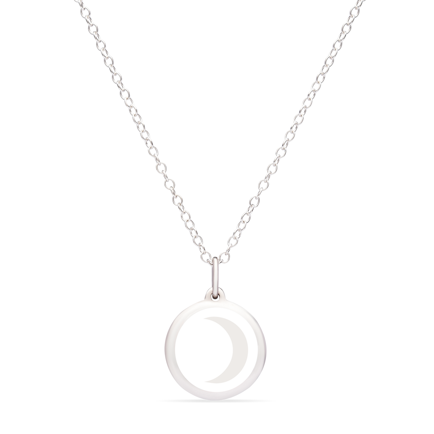 MINI MOON CHARM sterling silver with rhodium plate