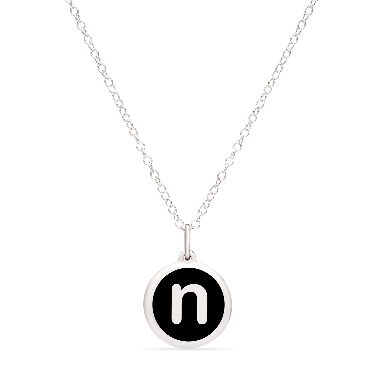 MINI INITIAL 'n' CHARM sterling silver with rhodium plate