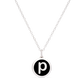 MINI INITIAL 'p' CHARM sterling silver with rhodium plate