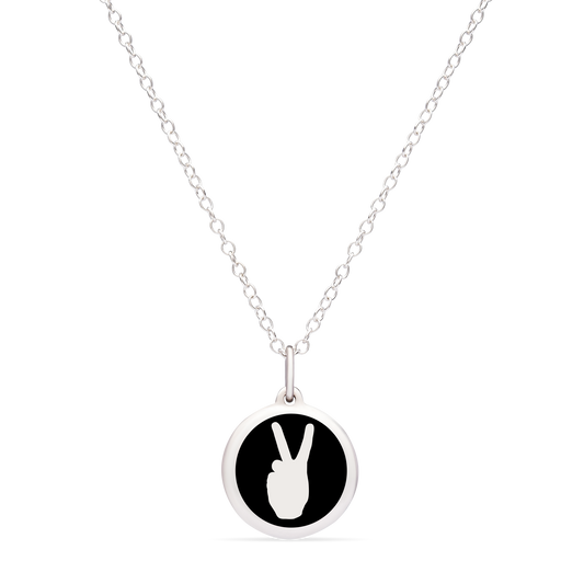 MINI PEACE HANDS CHARM sterling silver with rhodium plate