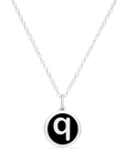 MINI INITIAL 'q' CHARM sterling silver with rhodium plate
