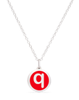 MINI INITIAL 'q' CHARM sterling silver with rhodium plate