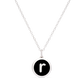 MINI INITIAL 'r' CHARM sterling silver with rhodium plate